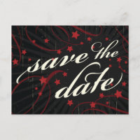 Poster Rustic: Vermelho e Preto Salvem a Data