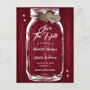 Cartão Postal De Anúncio Pote de Pedido de Casamento de Madeira em Borgonha