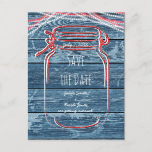 Cartão Postal De Anúncio Pote de Pedra Vermelho Branco & Azul & Luzes Salve