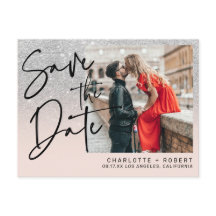 Poupança de data de casamento com foto em brilho p