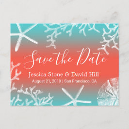 Cartão Postal De Anúncio Praia Casamento de Coral de Arrecife Starfish Salv