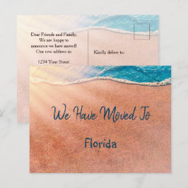 Cartão Postal De Anúncio Praia Tropical Flórida Mudando Novo Endereço