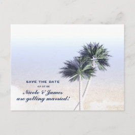 Cartão Postal De Anúncio Praia Tropical Náutica & Palmeiras Salve A Data