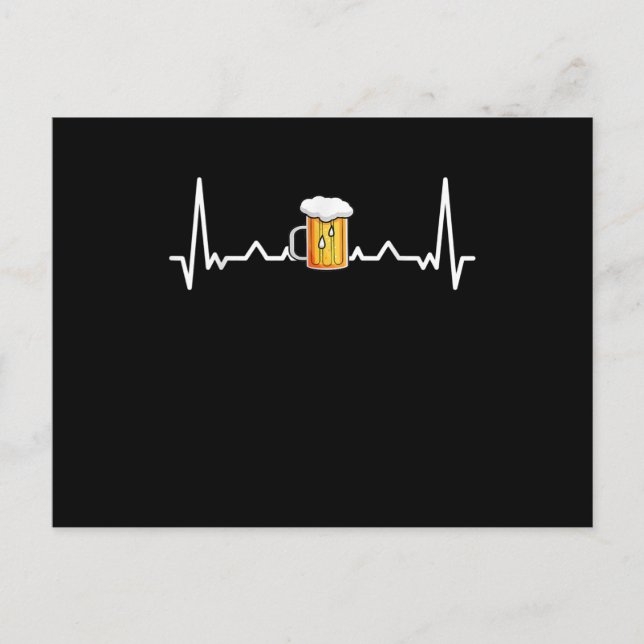 Cartão Postal De Anúncio Presente Coração Batendo Álcool Bebendo Cerveja (Frente)