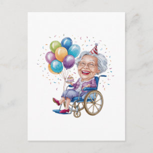 Cartão Postal De Anúncio Presente de aniversário engraçado para avó idosa
