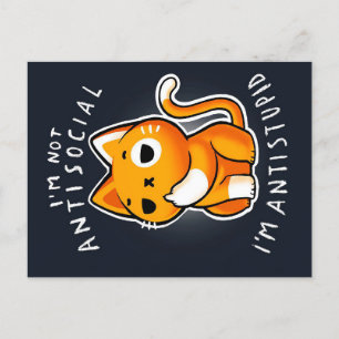 Cartão Postal De Anúncio Presente De Gato Cujo Gato É Antisocial Gato Par