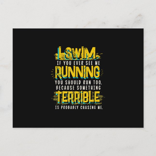 Cartão Postal De Anúncio Presente De Natação Engraçado Para Nadador (Frente)