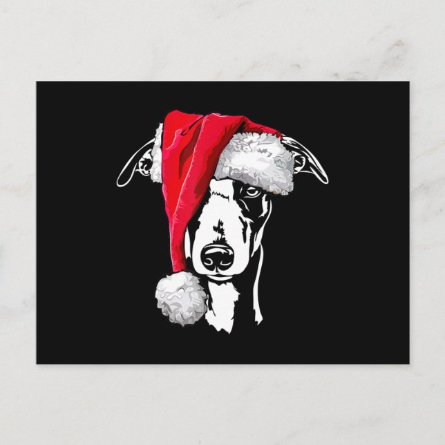 Cartão Postal De Anúncio presente engraçado whippet santa natal mãe de cach (Frente)