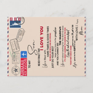Cartão Postal De Anúncio Presente Para Meu Filho, Mãe e Filho, Carta de Amo