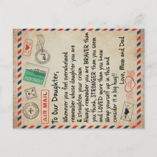 Cartão Postal De Anúncio Presente Para Minha Filha, Carta de Amor Para Noss