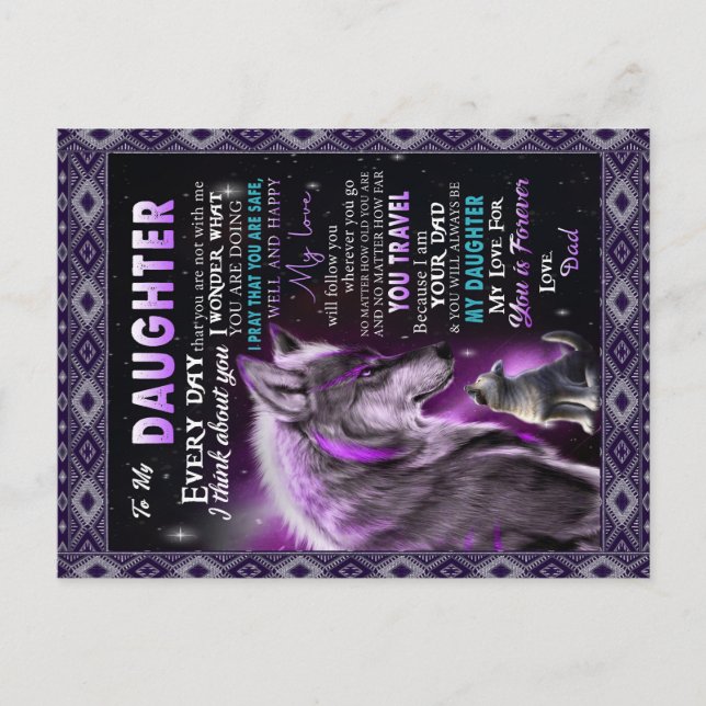Cartão Postal De Anúncio Presente Para Minha Filha, Filha E Pai, Amantes De (Frente)