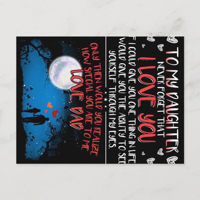 Cartão Postal De Anúncio Presente Para Minha Filha | Melhor Presente Famili (Frente)