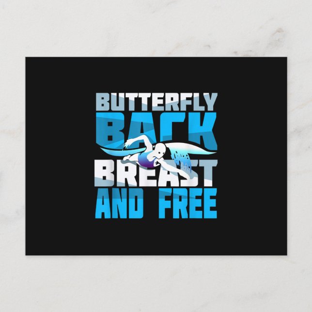 Cartão Postal De Anúncio Presente para nadar para nadador (Frente)