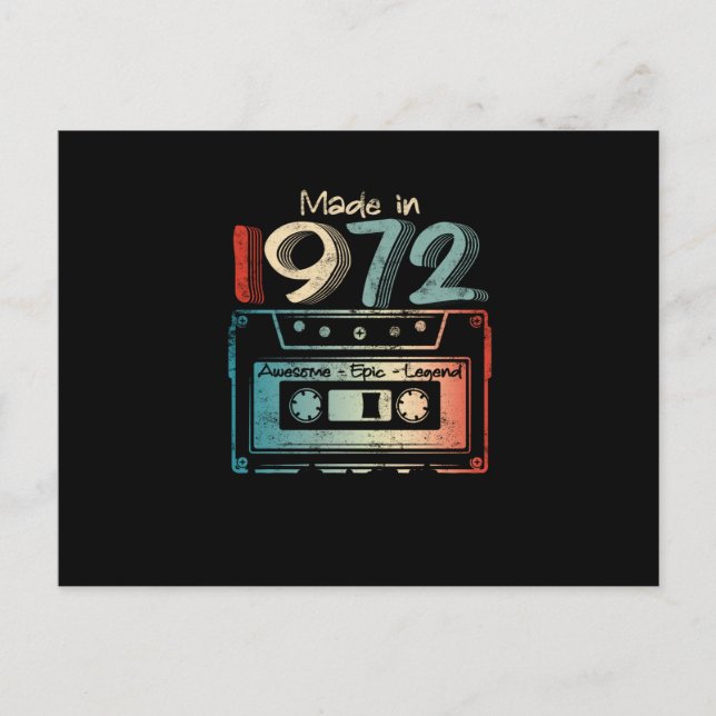 Cartão Postal De Anúncio Presentes de Aniversário de 50 Anos Feitos em 1972 (Frente)