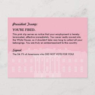 Cartão Postal De Anúncio Presidente Donald Trump SLIP COR-DE-ROSA/correio