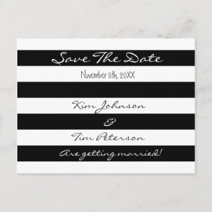 Cartão Postal De Anúncio Preto-Branco - Guardar O Cartão-Postal De Data