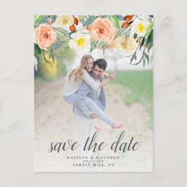 Cartão Postal De Anúncio Primavera Blossoms Foto De Casamento Salvar A Data
