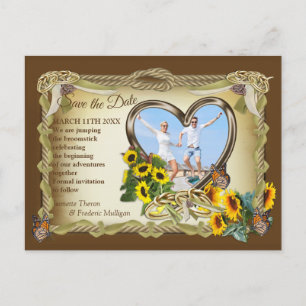 Cartão Postal De Anúncio Pulando o Broomstick - Salve a Data