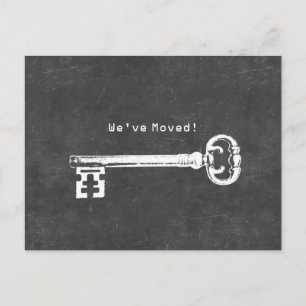 Cartão Postal De Anúncio Quadro-Chave Antiquado Novo Endereço Movendo