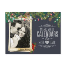 Quadro de Casamento de Natal Salve a Data
