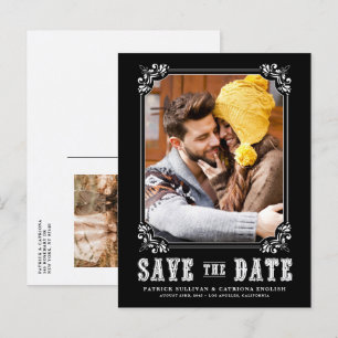 Cartão Postal De Anúncio Quadro de Foto de Tipografia Ocidental Preto Salve