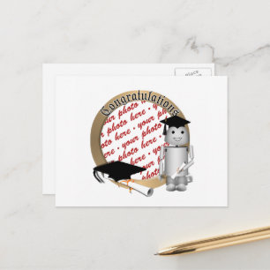 Cartão Postal De Anúncio Quadro de Foto Robô de Graduação