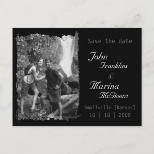 Cartão Postal De Anúncio Quadro Vertical Personalizado: Salve a Data Bordas