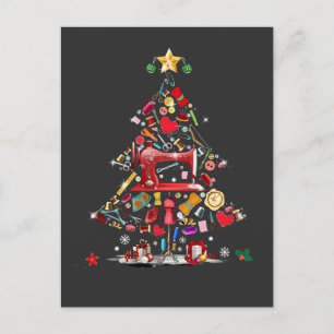 Cartão Postal De Anúncio Quilter Merry Christmas Árvore de Retalhos de Quil