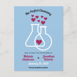 Cartão Postal De Anúncio Química Moderna Coração Casamento Salve A Data