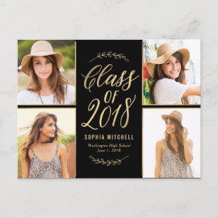 Cartão Postal De Anúncio Ramos Radiantes EDITABLE COR Cartão de Formatura