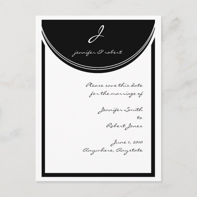 Cartão Postal De Anúncio Reação inicial Salvar a data (Frente)