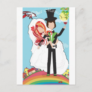 Cartão Postal De Anúncio Recem casados!
