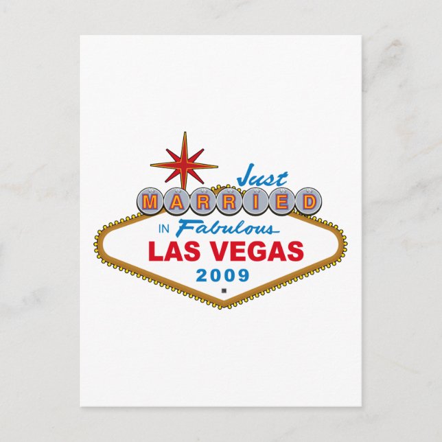Cartão Postal De Anúncio Recem casados em Las Vegas fabuloso 2009 (Frente)