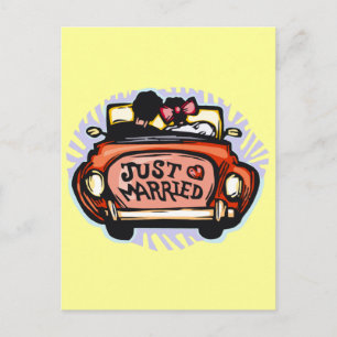 Cartão Postal De Anúncio Recem casados Jalopy
