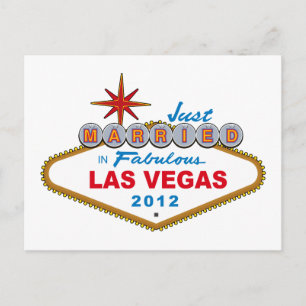 Cartão Postal De Anúncio Recem casados No Fabuloso Sinal De Las Vegas 2012
