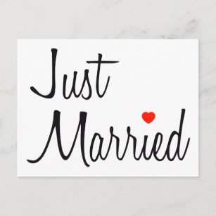 Cartão Postal De Anúncio Recem casados (roteiro com coração vermelho)