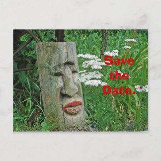 Cartão Postal De Anúncio Red Lipped Totem Salvar a Data