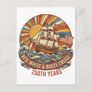 Cartão Postal De Anúncio Red White & Booze Cruise 250th Years