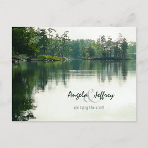 Cartão Postal De Anúncio Reflexo do lago da montanha sempre verde Salve a D