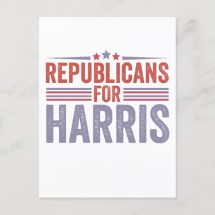 Cartão Postal De Anúncio Republicanos Pela Eleição De Harris 2024