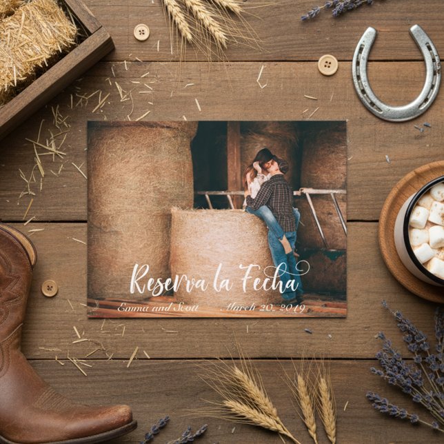 Cartão Postal De Anúncio Reserva La Fecha Foto Salvar a Data Espanhol (Criador carregado)