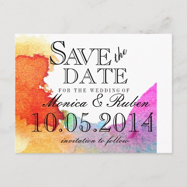 Cartão Postal De Anúncio Respingo da aguarela (Frente)