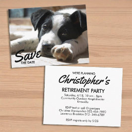 Cartão Postal De Anúncio Retirement Party Replaceable Photo Save The Date