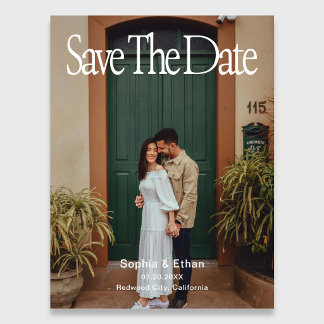 Cartão Postal De Anúncio Retro 90s Full Photo Wedding Save The Date
