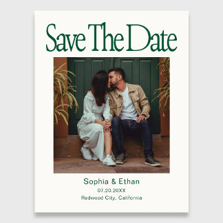 Cartão Postal De Anúncio Retro 90s Photo Wedding Save The Date