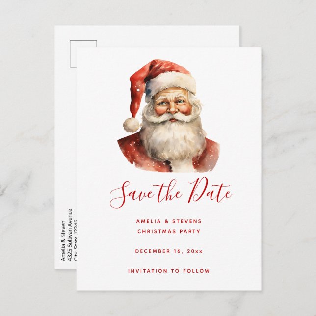 Cartão Postal De Anúncio Retro Natal Papai Noel (Frente/Verso)