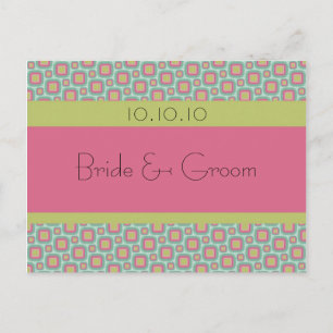 Cartão Postal De Anúncio Retroceder Salvar a Data