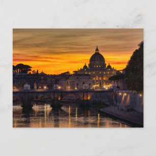 Cartão Postal De Anúncio Roma ao Pôr do Sol