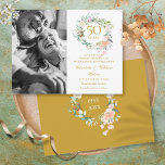 Cartão Postal De Anúncio Rosa Floral 50º Aniversário Salvar a Foto da Data<br><div class="desc">Apresentando um delicado rosa de aquarela floral greenery garland, este quinquagésimo aniversário de casamento botânico exceto o cartão de data pode ser personalizado com suas informações especiais sobre fotos e ouro aniversário. O reverso apresenta uma garland floral correspondente que enquadra suas datas de aniversário em um texto branco elegante sobre...</div>
