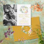 Cartão Postal De Anúncio rosa Garland, 50 anos, salve a foto da data<br><div class="desc">Com uma bela rosa,  você pode personalizar com sua foto especial e 50 anos de ouro,  salvar as informações de data em caracteres quânticos. Projetado por Thisnotme©</div>